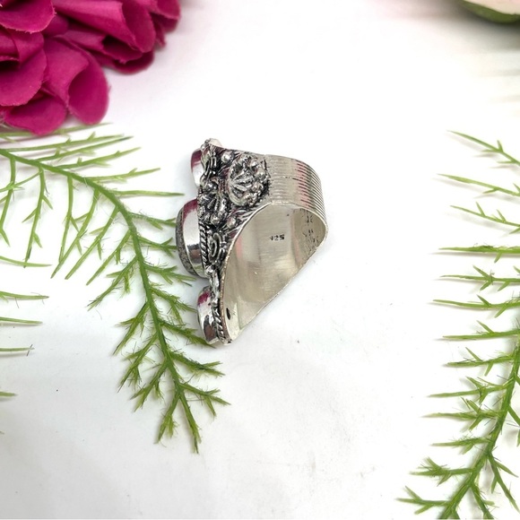 NEW⚜️STERLING SILVER Smoky Quartz Ornate Ring - Picture 9 of 12